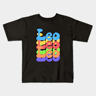 Rainbow Popart Leo Kids T-Shirt